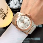 Copy Omega Double Eagle Watch Two Tone Rose Gold Silver Dial 42mm